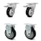 Service Caster 4 Inch Black Polyurethane Swivel Top Plate Caster Lock Brakes 2 Rigid SCC, 2PK SCC-TTL20S414-PPUB-BLK-2-R-2 - alternate 5